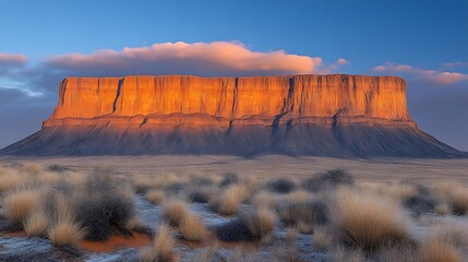 Sunrise over sandstone mesa