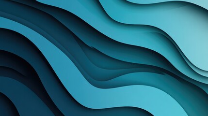 Fototapeta premium Abstract Waves in Shades of Blue and Teal for Modern Design Projects