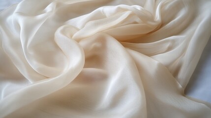 Exploring the Beauty of a White Cloth Draped Elegantly on a Tranquil Blue Surface Creating...