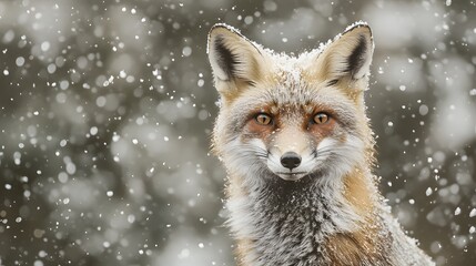 Obraz premium Majestic Red Fox in Winter Wonderland