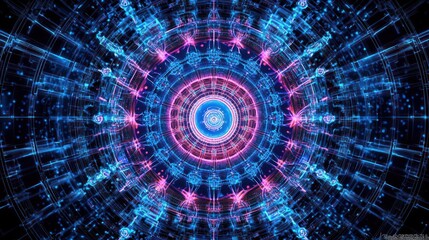 Abstract Glowing Geometric Design