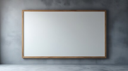 Clean Whiteboard with Wooden Frame for Business Presentations