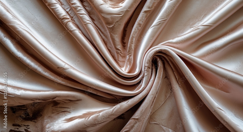 Poster elegant silky fabric texture with gentle waves in soft peach color, perfect for background or design