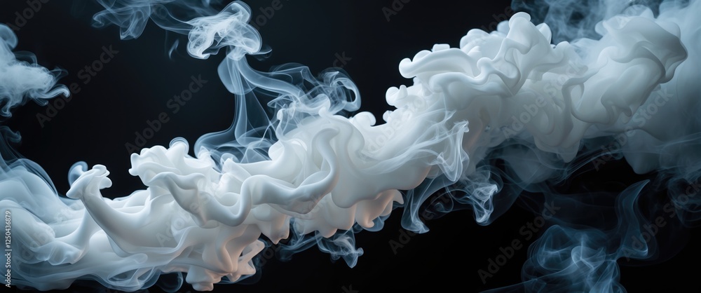 Poster fluid white smoke textures gracefully drifting on a dark background creating an abstract atmospheric