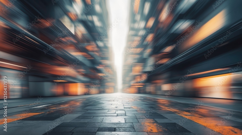 Aufkleber defocused urban abstract background with blurred lights and pavements for creative design projects a