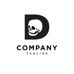 Letter D Skull Logo Icon Vector