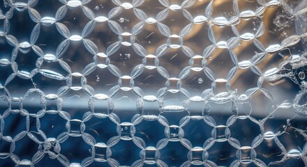 Transparent air bubble wrap texture for protective packaging or cushioning effect in shipping and storage applications.