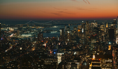 Obraz premium New york city at dusk.