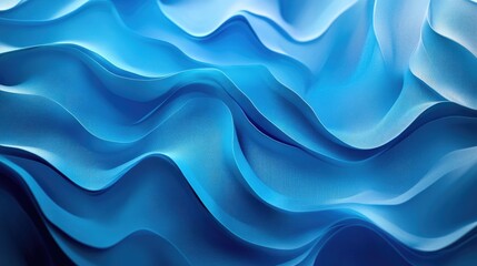 Fototapeta premium Flowing Blue Waves of Fabric Creating a Textured Visual Experience