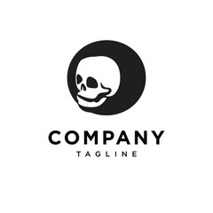 Letter O Skull Logo Icon Vector