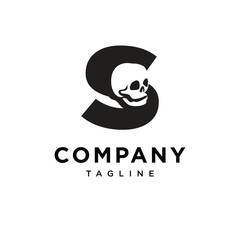 Letter S Skull Logo Icon Vector