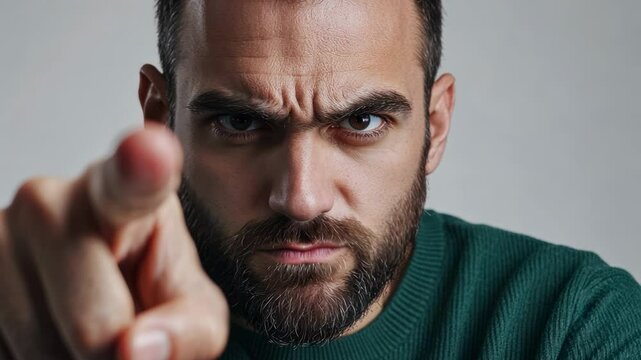 The Man Pointing Assertively
