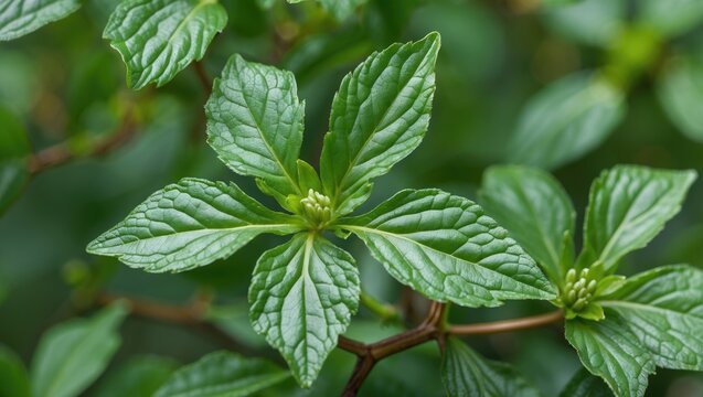 Close-up view of vibrant celandine leaves showcasing intricate textures and lush greenery in a natural setting.
