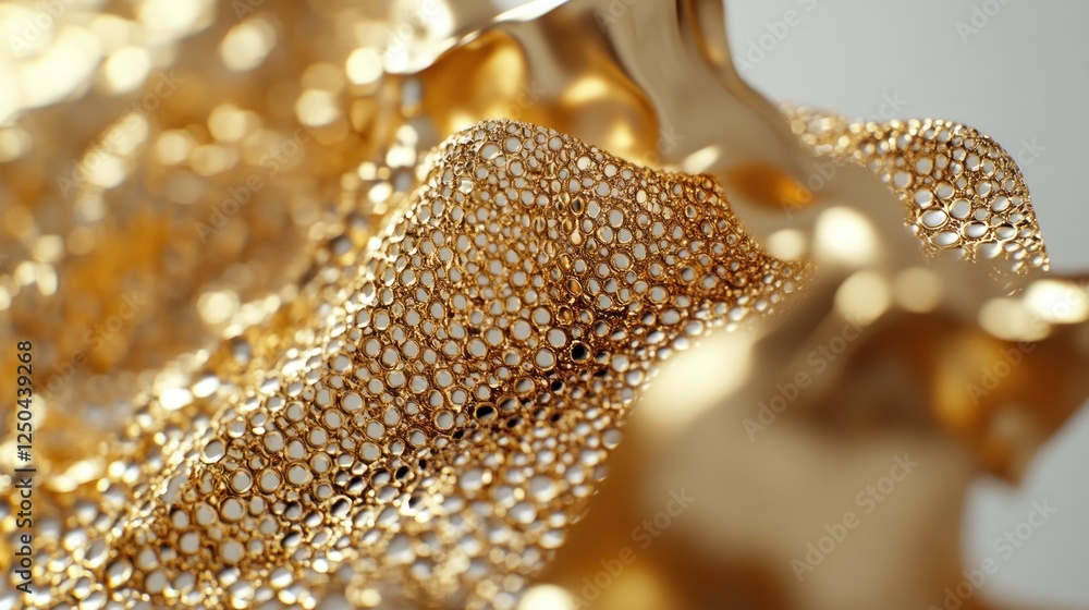 Poster elegant golden abstract background with intricate porous texture design