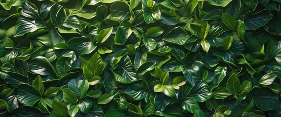 Fototapeta premium Lush green foliage creating a vibrant natural backdrop ideal for design and decoration purposes.
