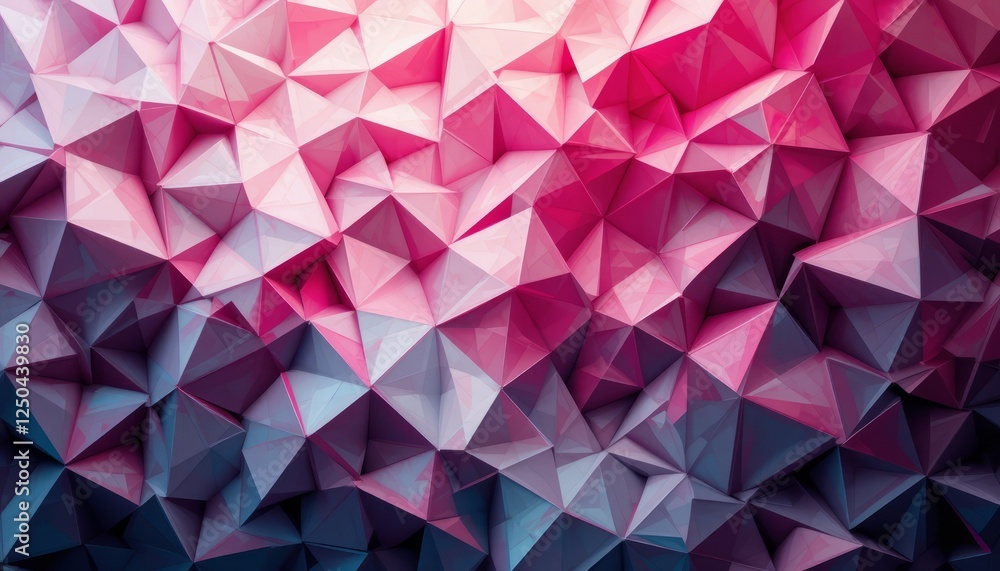 Aufkleber abstract white pink background with diamond, cube and triangle patterns in a geometric design