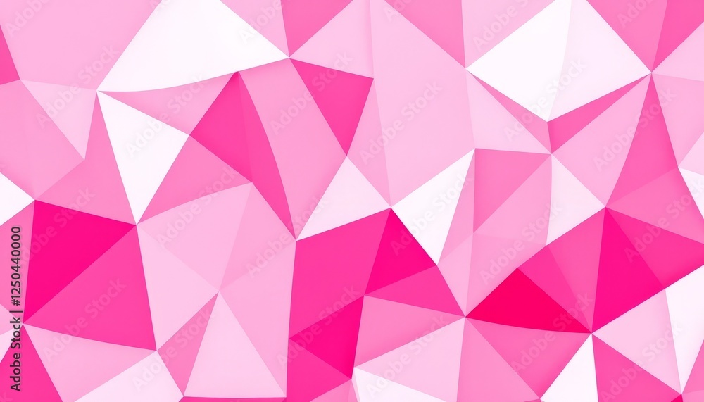 Poster abstract white pink background with diamond, cube and triangle patterns in a geometric design