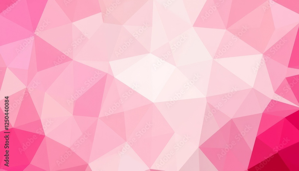 Poster abstract white pink background with diamond, cube and triangle patterns in a geometric design