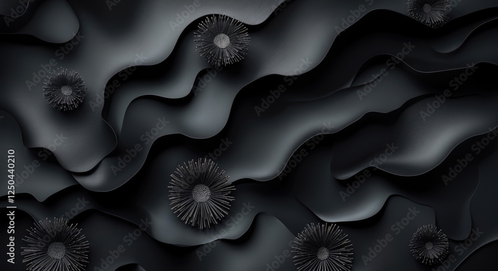 Poster elegant abstract black wavy background with textured elements creating depth and contrast ideal for 