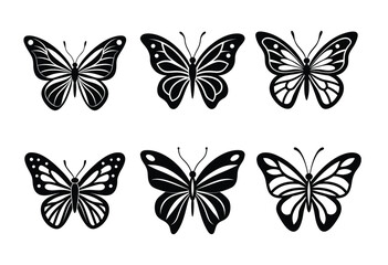 set of vector butterflies isolated, silhouette butterfly vector silhouette clipart, clipart butterfly, clipart vector, vector silhouette, bundle butterfly silhouette clipart, clipart butterfly bundle
