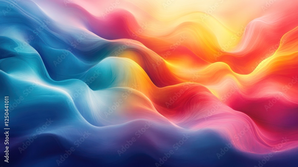 Poster colorful abstract wave background with dynamic gradient and smooth texture