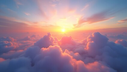 Dramatic clouds paint the evening sky with hues of orange and red at sunset