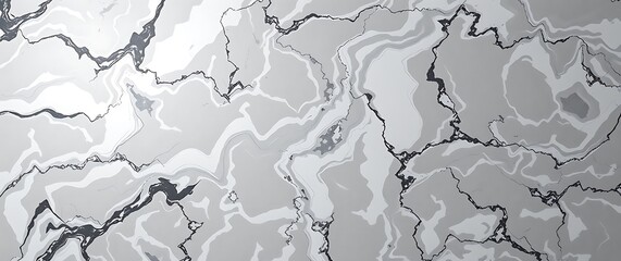 A photorealistic image of a marble background with swirling veins of grey, white, and black, lit dramatically with a single light source highlighting the texture, rendered in a.