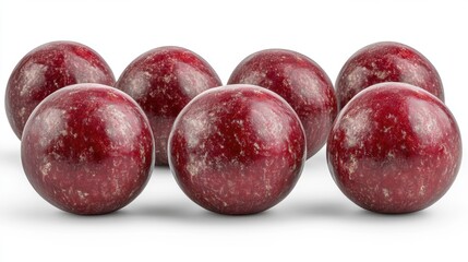 Fresh Red Plums Arranged on a White Background for Stock Photography