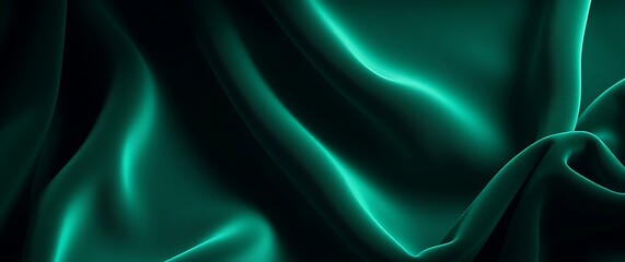 Obraz premium A photorealistic rendering of a stylish background showing a close-up of a luxurious velvet fabric in deep emerald green, illuminated by soft diffused light.
