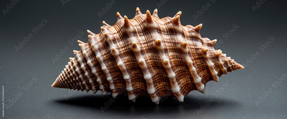 Aufkleber distinctive brown seashell with pointed triangular shape and prominent spines on sides, ideal for na