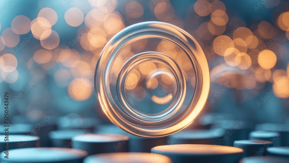 Poster abstract circles with glowing bokeh lights in a soft focus background creating a dreamy and ethereal
