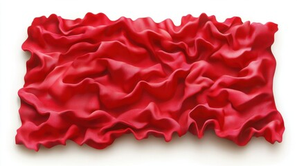 Textured Red Fabric with Flowing Ruffles and Pleats Displaying Elegance