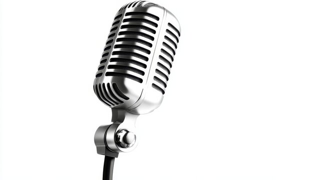 microphone isolated with clipping path. Condencer Mic for studio recording voice.