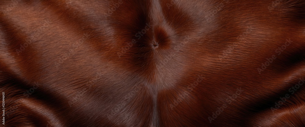 Poster reddish-brown cowhide close-up highlighting rich color intricate textures and natural patterns showc