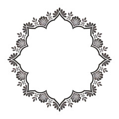 Fototapeta premium Gray islamic style circular boarder design 