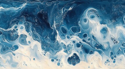 Naklejka premium Abstract Blue White Fluid Art Texture Background