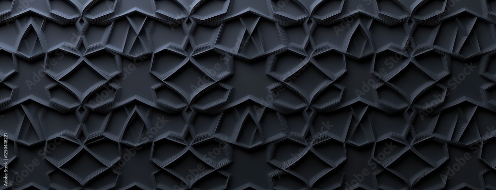 Aufkleber dark gray geometric star pattern background texture.
