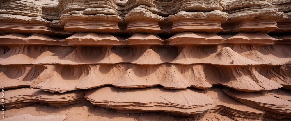 Poster unique eroded sandstone layers showcasing intricate patterns and textures in natural geological form
