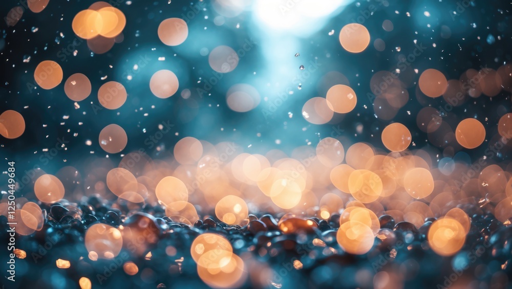 Poster abstract bokeh effect background with sparkling orbs and soft colors ideal for creative projects and