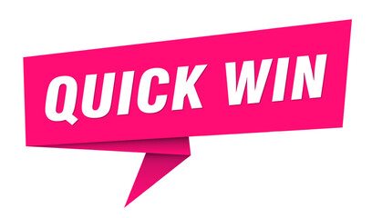 quick win banner. quick win speech bubble, label, sticker, sign template