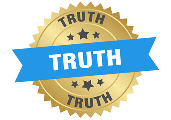 truth. truth round blue and gold label isolated on transparent background