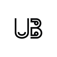 UB monogram logo design letter text name symbol monochrome logotype alphabet character simple logo