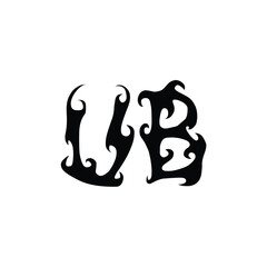 Obraz premium UB monogram logo design letter text name symbol monochrome logotype alphabet character simple logo