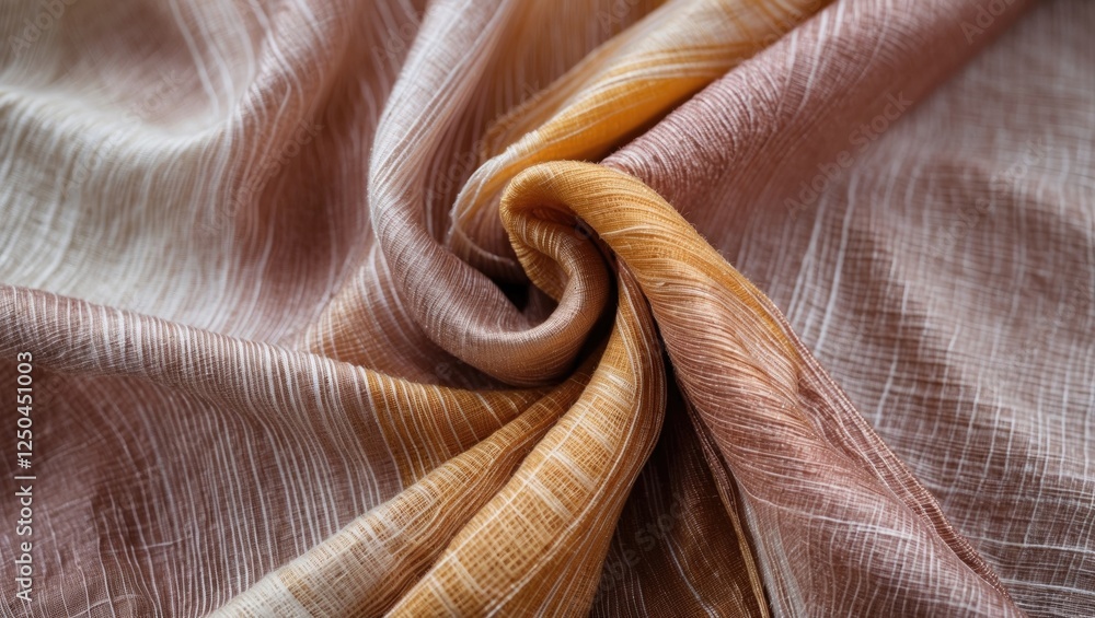 Poster elegant silk fabric texture in soft hues showcasing intricate weaving patterns and delicate sheen fo