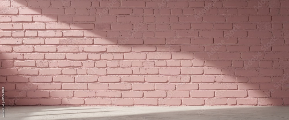 Poster elegant pink brick wall texture with natural light shadows creating a warm and inviting atmosphere i