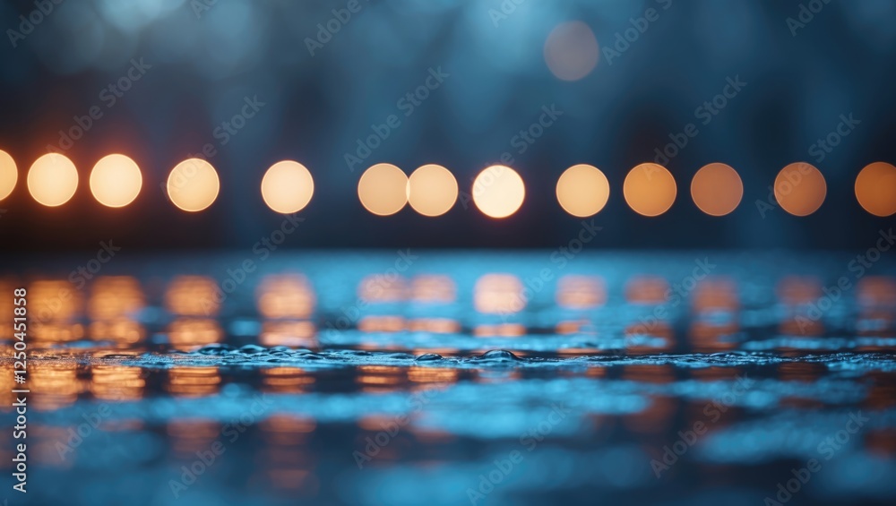 Aufkleber vibrant abstract background featuring soft bokeh lights and shimmering water reflections in a cool c