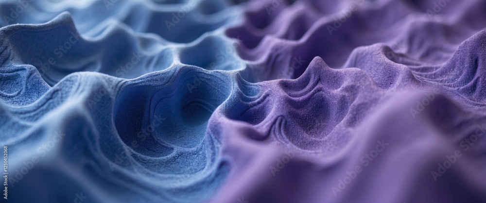 Poster abstract textured surface in blue and purple tones conveying depth and movement ideal for background