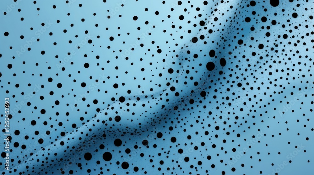 Poster abstract light blue background featuring scattered black dots suitable for graphic design and creati