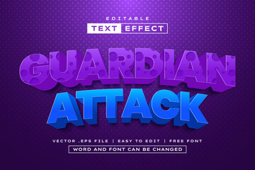 Guardian Attack 3D Editable Text Effect