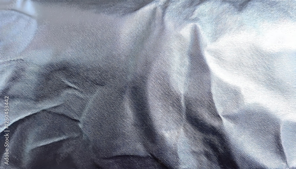 Poster shimmering metallic fabric texture with soft folds for abstract background, futuristic designs, and 